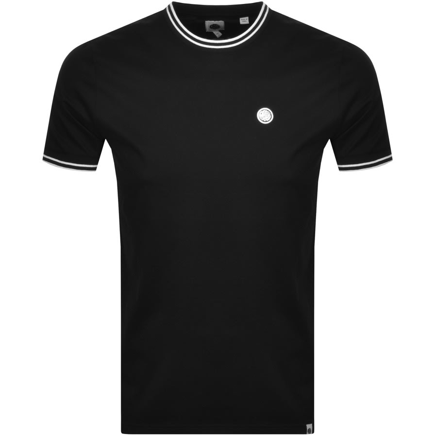 Alternative Image for ProductPretty Green Contrast Tipped T Shirt Black1